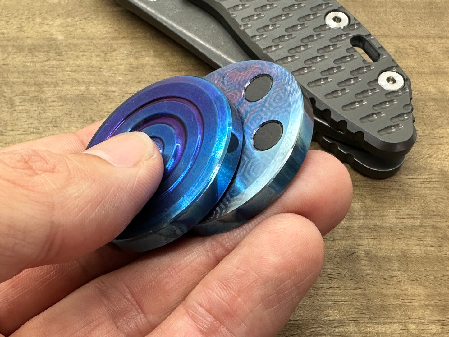 ORBITER Flamed Titanium Parallel position Magnets Haptic Coins Fidget