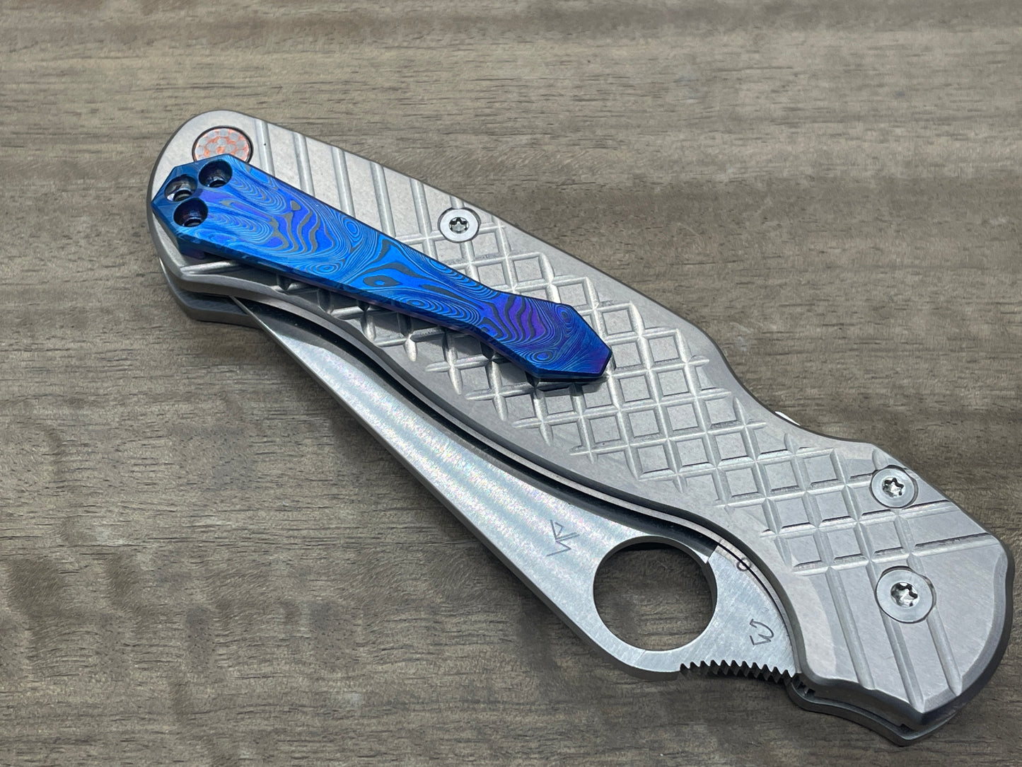 Dama FISH Flamed Dmd Titanium CLIP for most Spyderco models