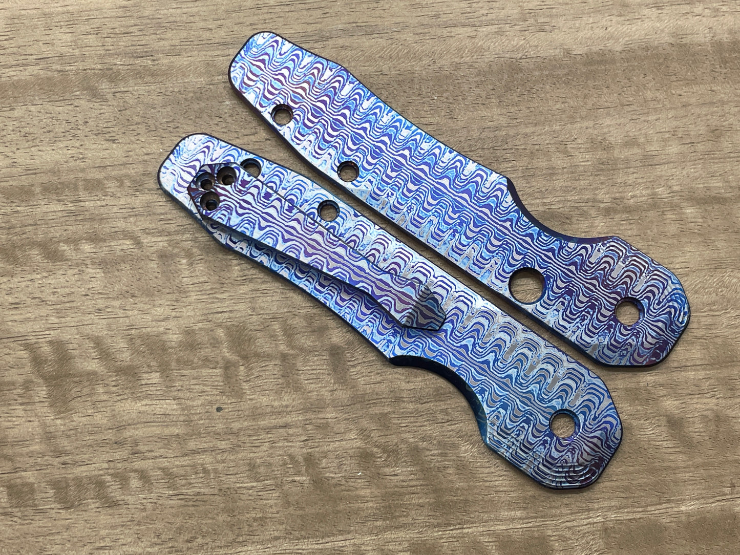 RIPPLE Flamed Dmd Titanium CLIP for most Spyderco models