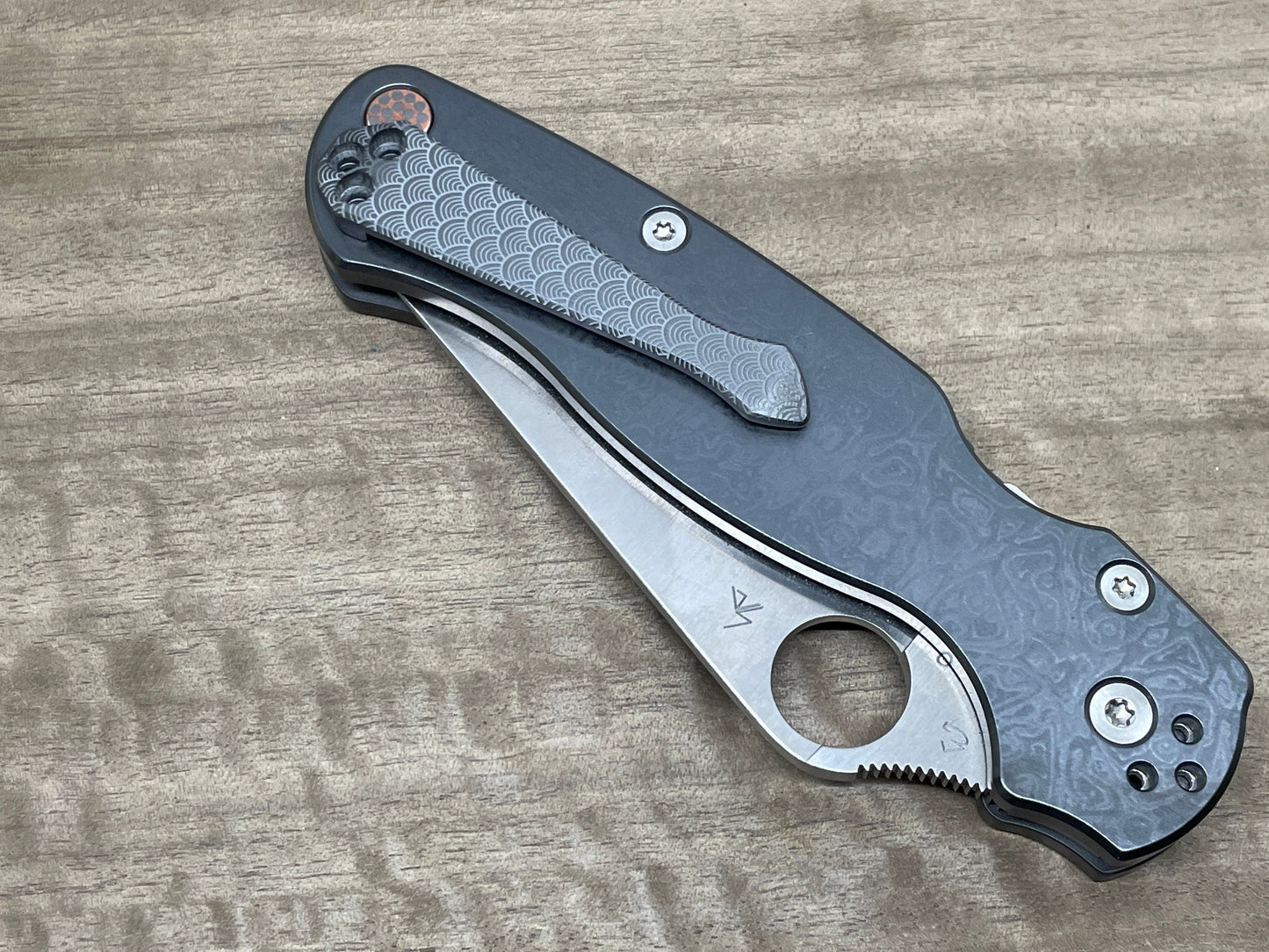 Black Zirconium SEIGAIHA Spidy CLIP for most Spyderco models