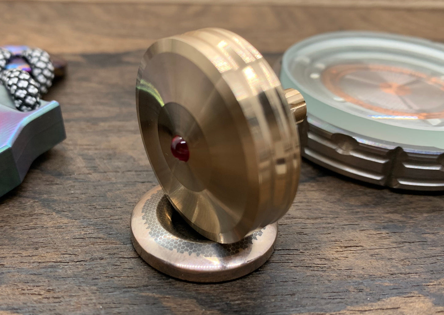 GROOVED Brass Spinning Top PERFORMER