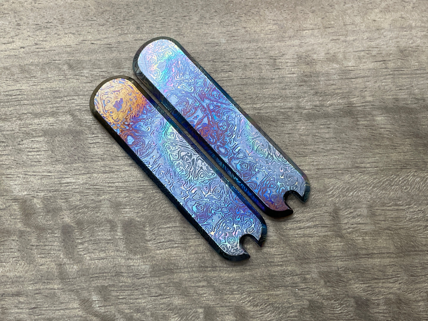 Polished ALIEN Heat ano Flamed 58mm Titanium Scales for Swiss Army SAK