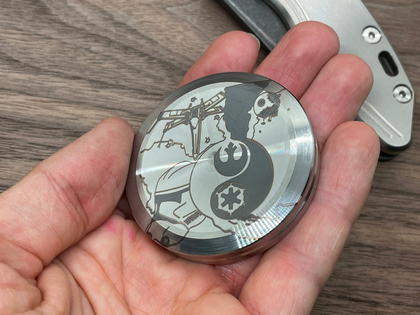 4 Sizes STAR WARS engraved Stainless Steel Worry Coin