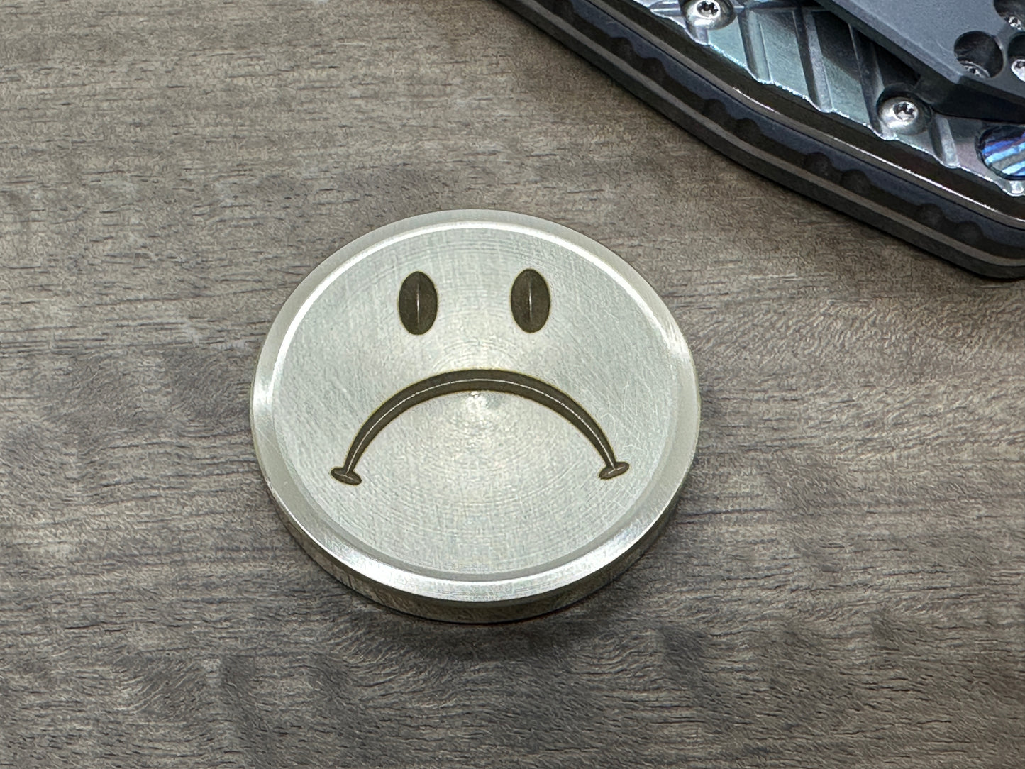 3 sizes Smiley - Sad (Yes-No decision maker) Brass Worry Coin