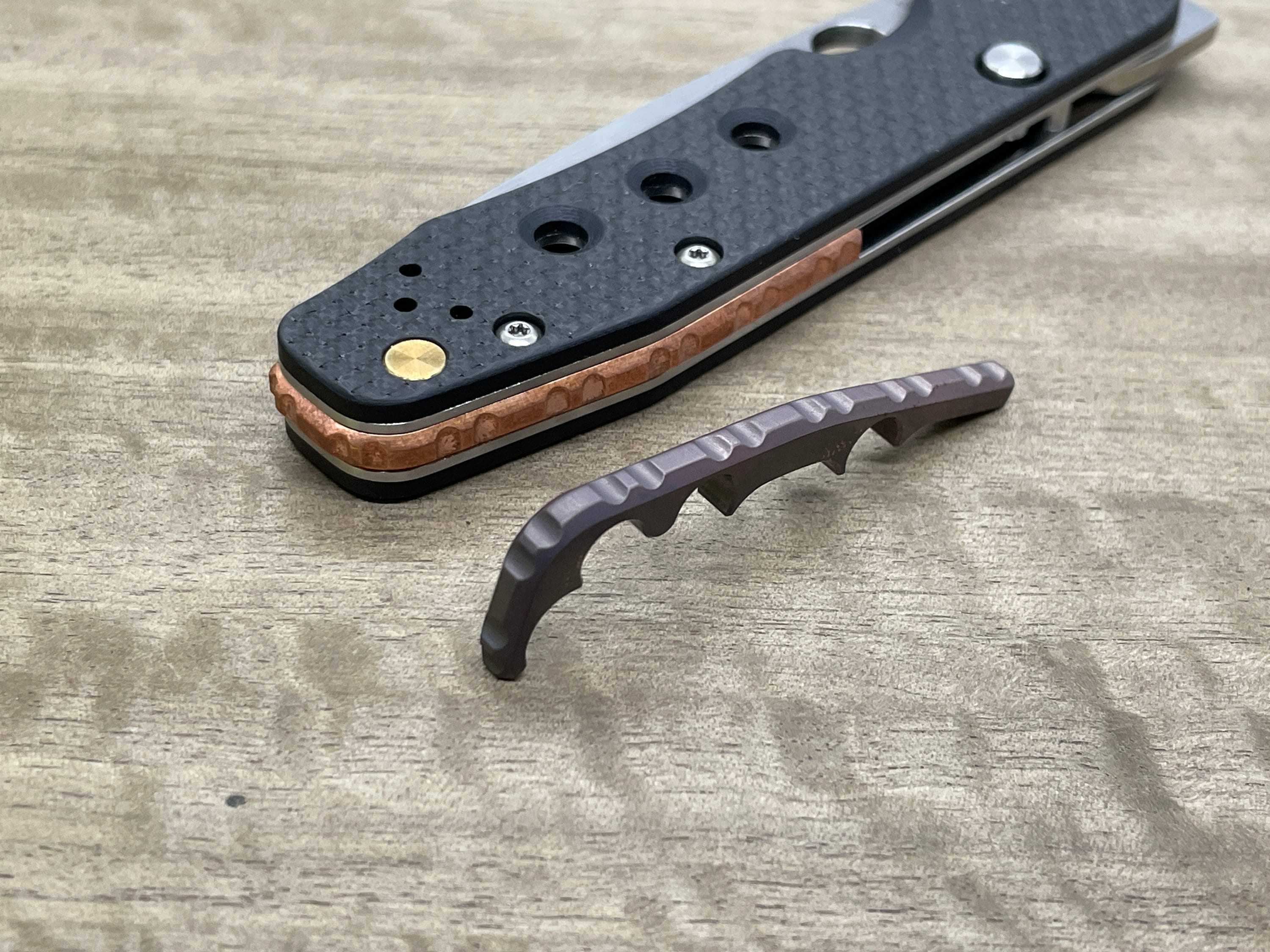 Battleworn TOPO Copper SMOCK Knife Scales Spyderco Smock scales Folding Knife scales Pocket knife EDC gear MetonBoss 2024 EveryDay Carry Birthday