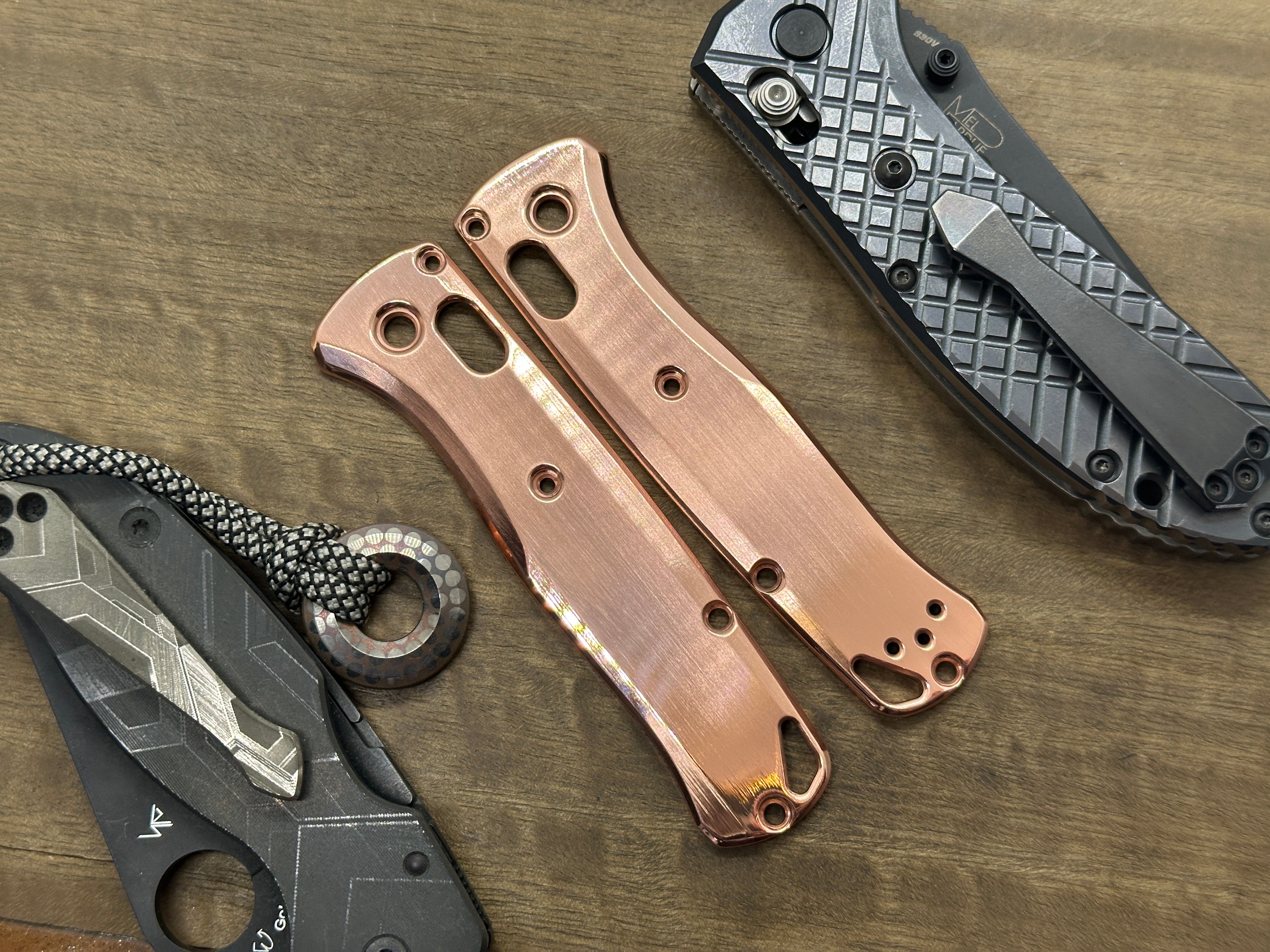 Polished Copper Scales for Benchmade Bugout 535