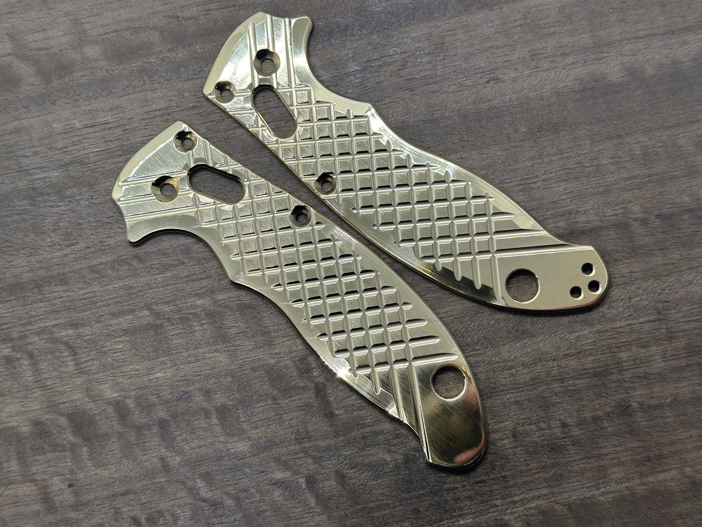 FRAG Cnc milled Polished Brass Scales for Spyderco MANIX 2