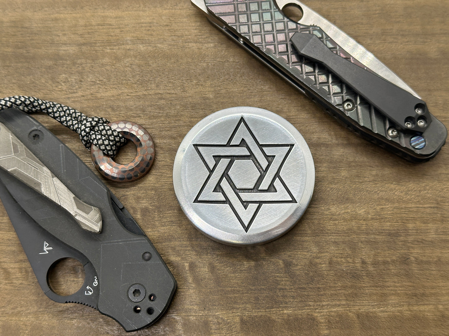 4 sizes Stars of David engraved Aluminum Worry Coin