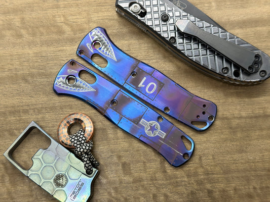 P40 Riveted Flamed Titanium Scales for Benchmade Bugout 535
