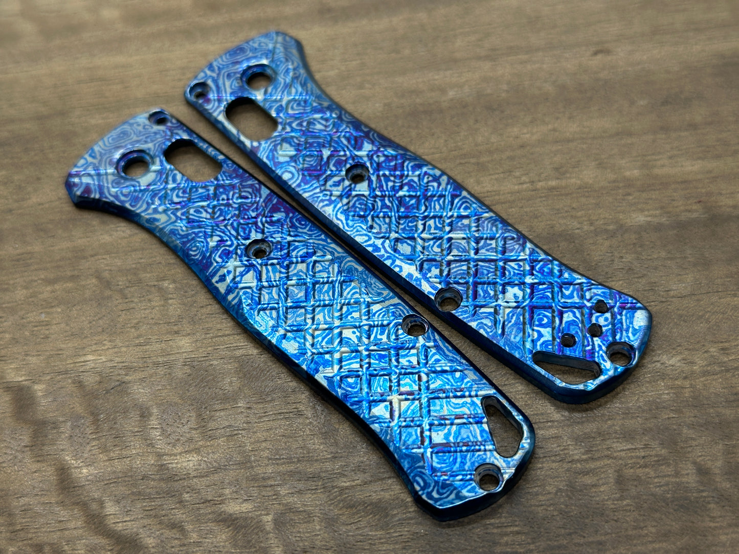 ALIEN Flamed Polished FRAG Cnc milled Titanium Scales for Benchmade Bugout 535