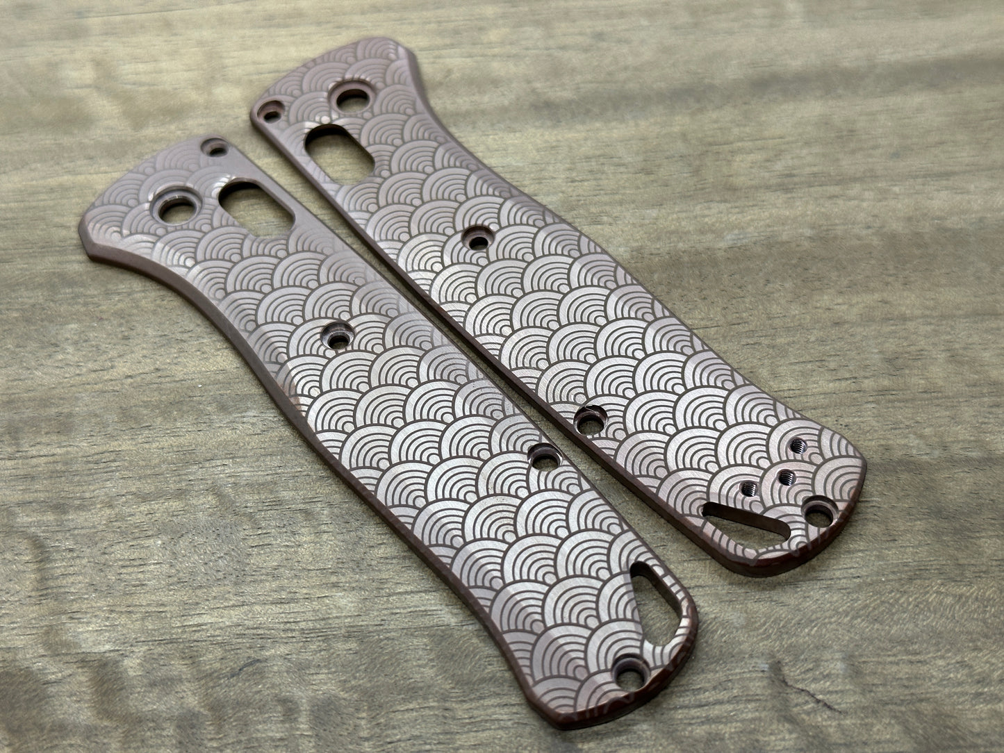 SEIGAIHA Dark Copper Scales for Benchmade Bugout 535