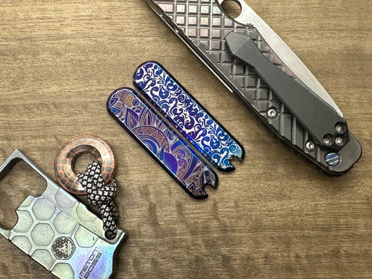 Flamed Polished Victoria Sunrise 58mm Titanium Scales for Swiss Army SAK