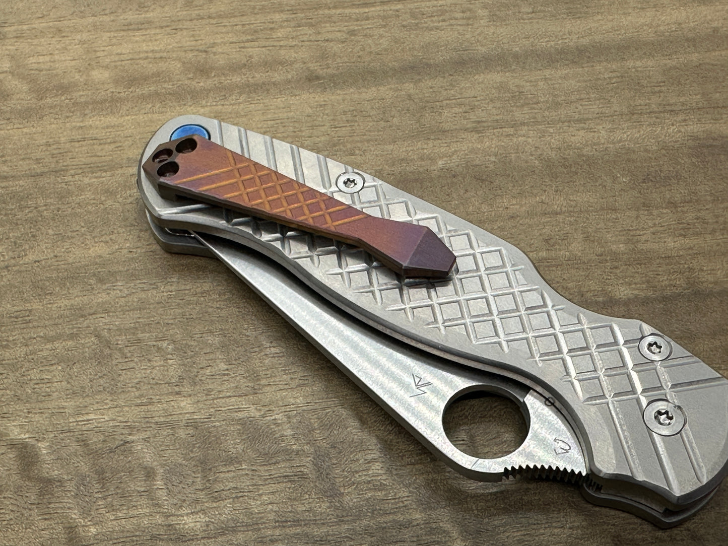 Bronze Purple ano FRAG Cnc milled Titanium CLIP for most Spyderco models