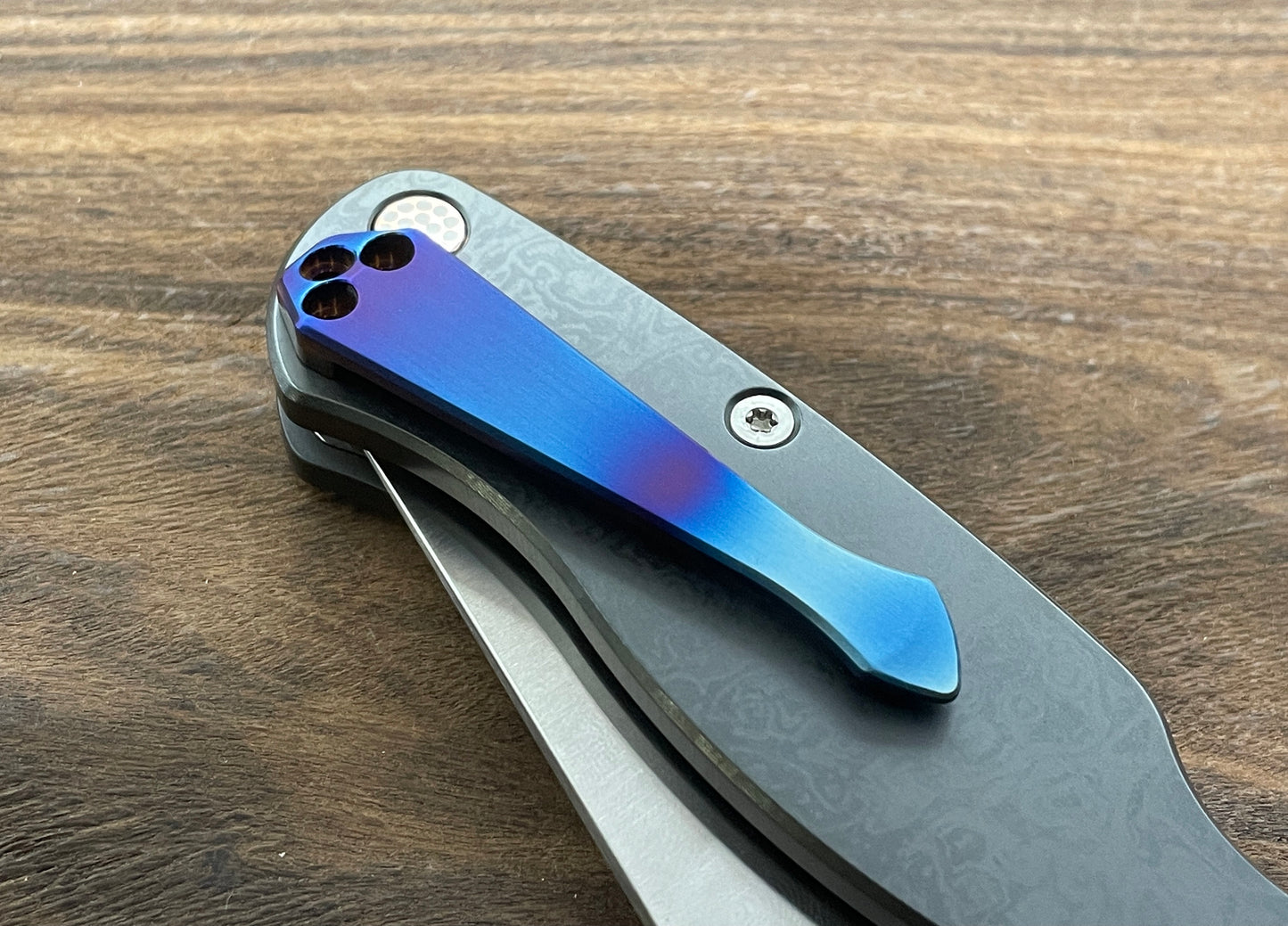 Flamed SPIDY Titanium CLIP for most Spyderco models