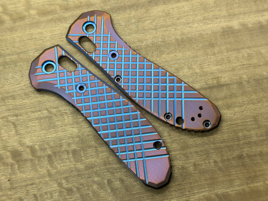 FRAG milled Flamed 2-Tone Titanium Scales for Benchmade GRIPTILIAN 551 & 550