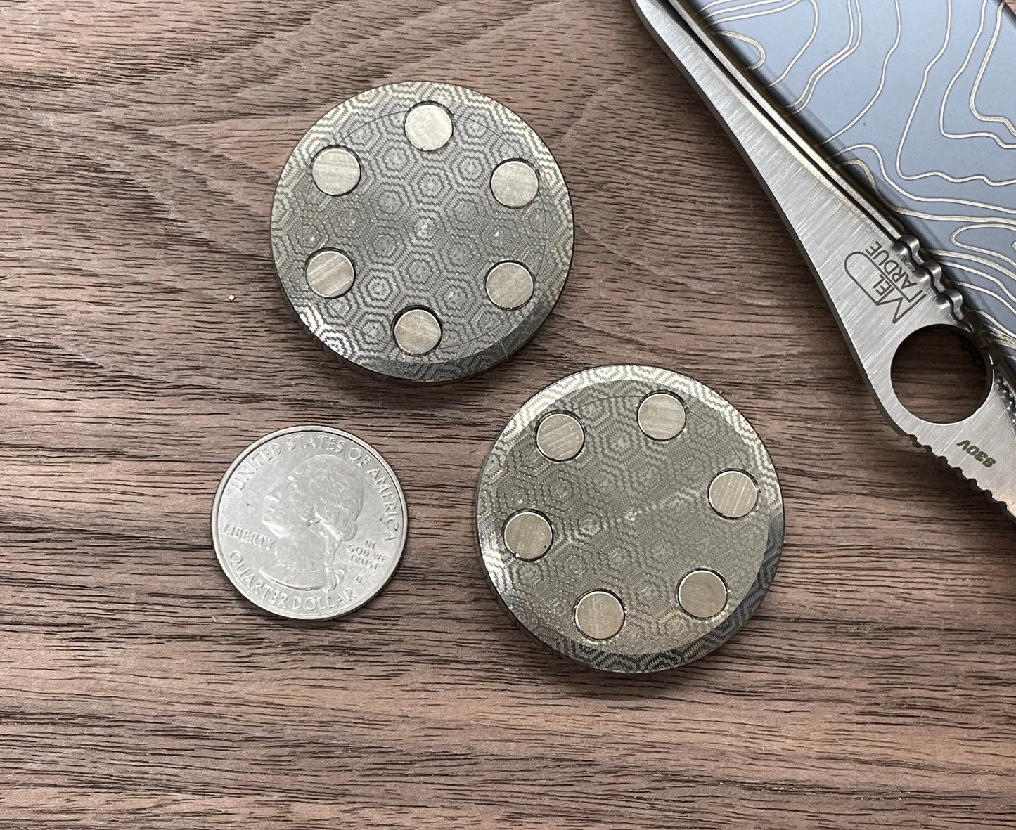 ORBITER HAPTIC Coins Black Heat ano Titanium Haptic Coins Adhd Fidget