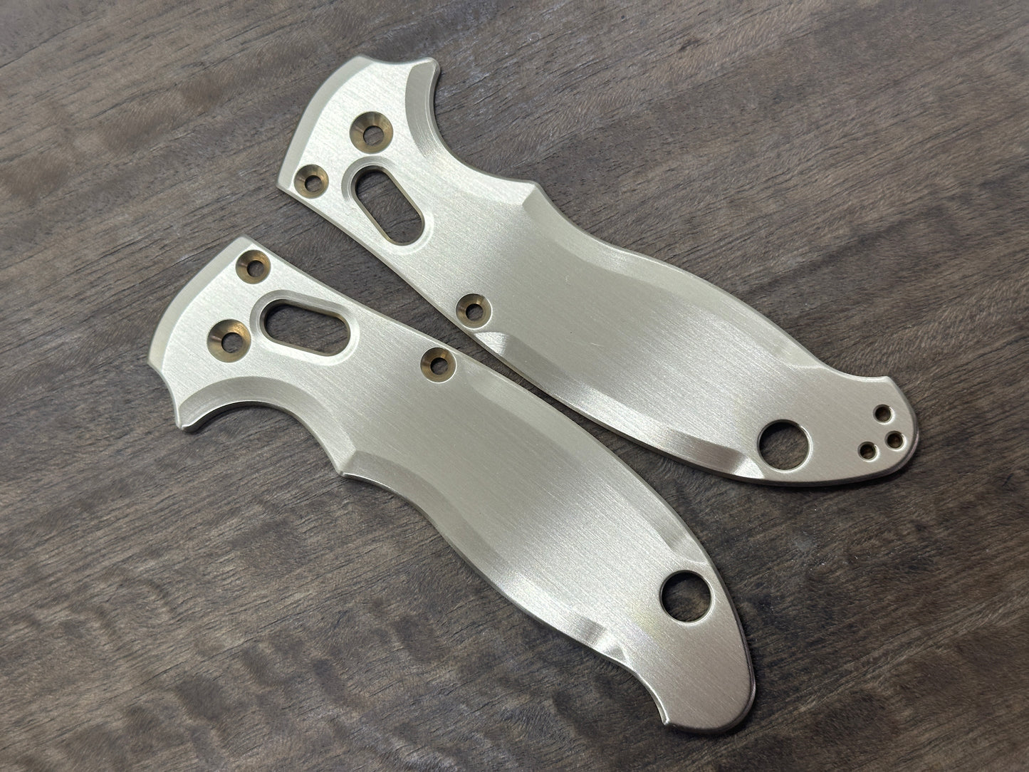 BRUSHED Brass scales for Spyderco MANIX 2