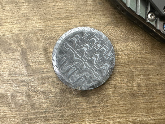 4 sizes RIPPLE engraved Black Zirconium Worry Coin
