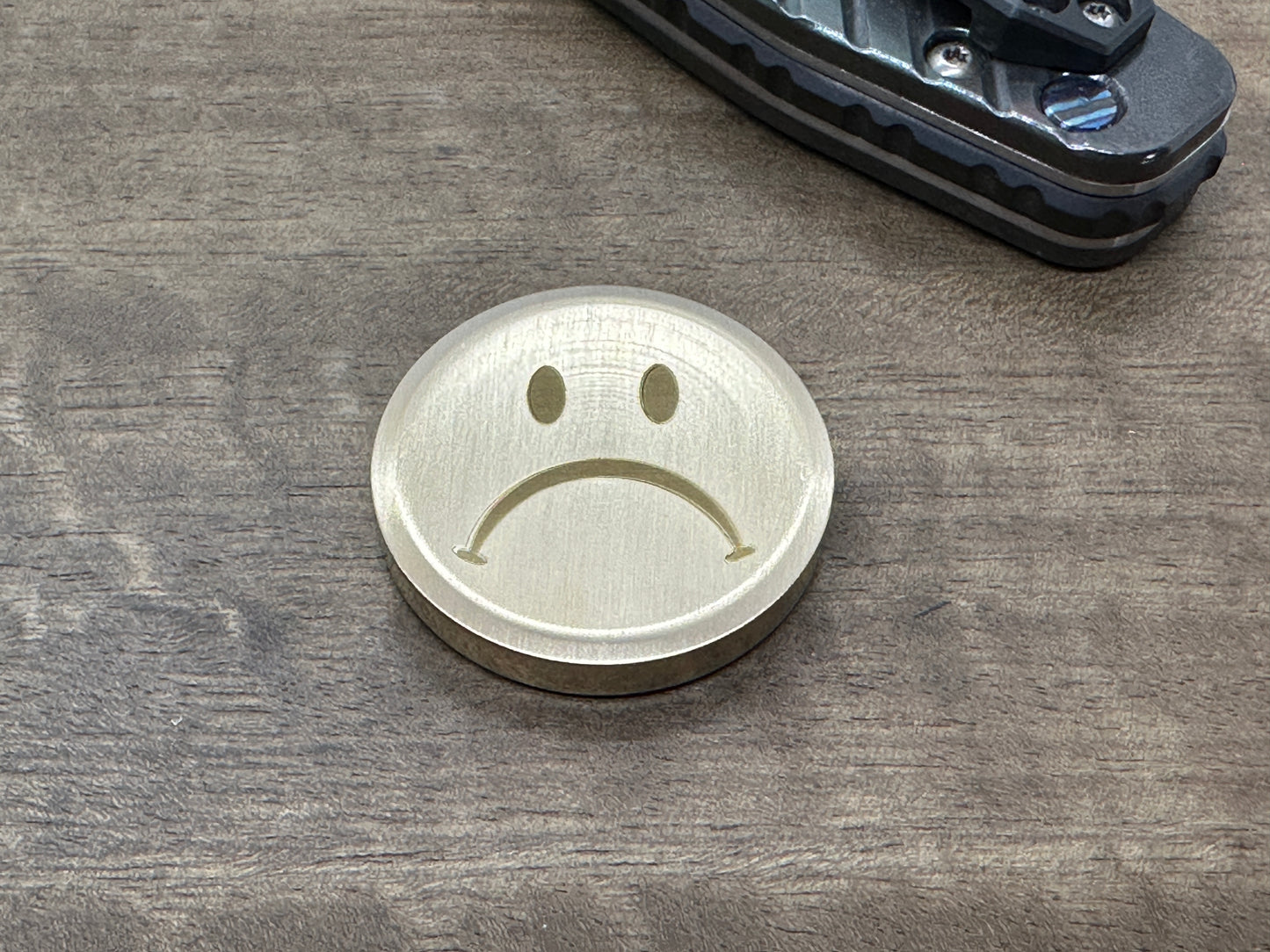 3 sizes Smiley - Sad (Yes-No decision maker) Brass Worry Coin