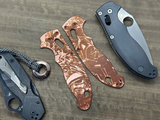 STAR WARS engraved Copper scales for Spyderco MANIX 2