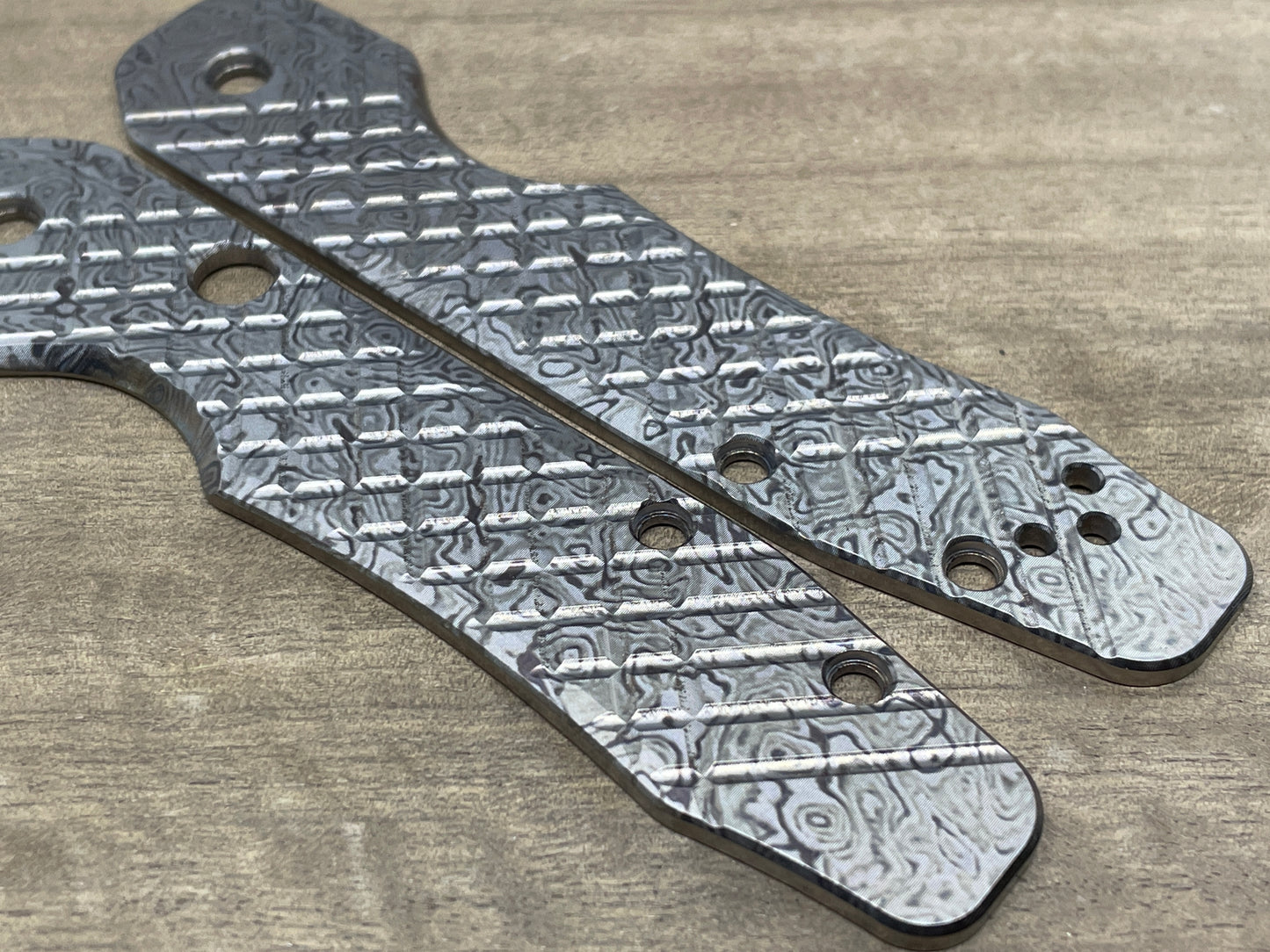 ALIEN Black FRAG Cnc milled Titanium Scales for Spyderco SMOCK