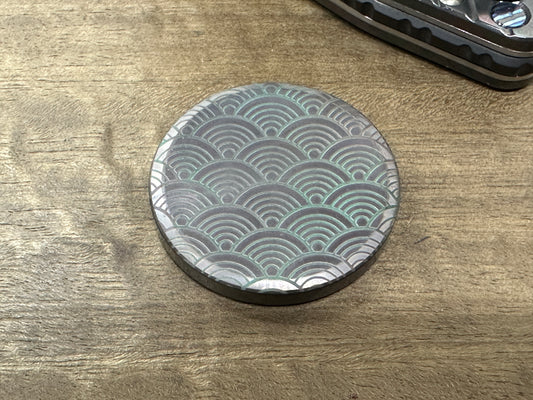 4 sizes Dark-Ti SEIGAIHA Titanium Worry Coin