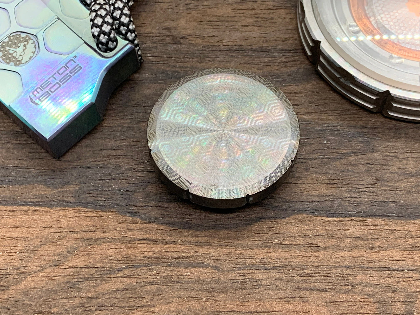 Black Rainbow Zirconium Spinning Worry Coin Spinning Top