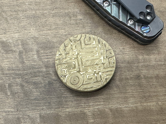 3 Sizes Mystery engraved Brass Worry Coin