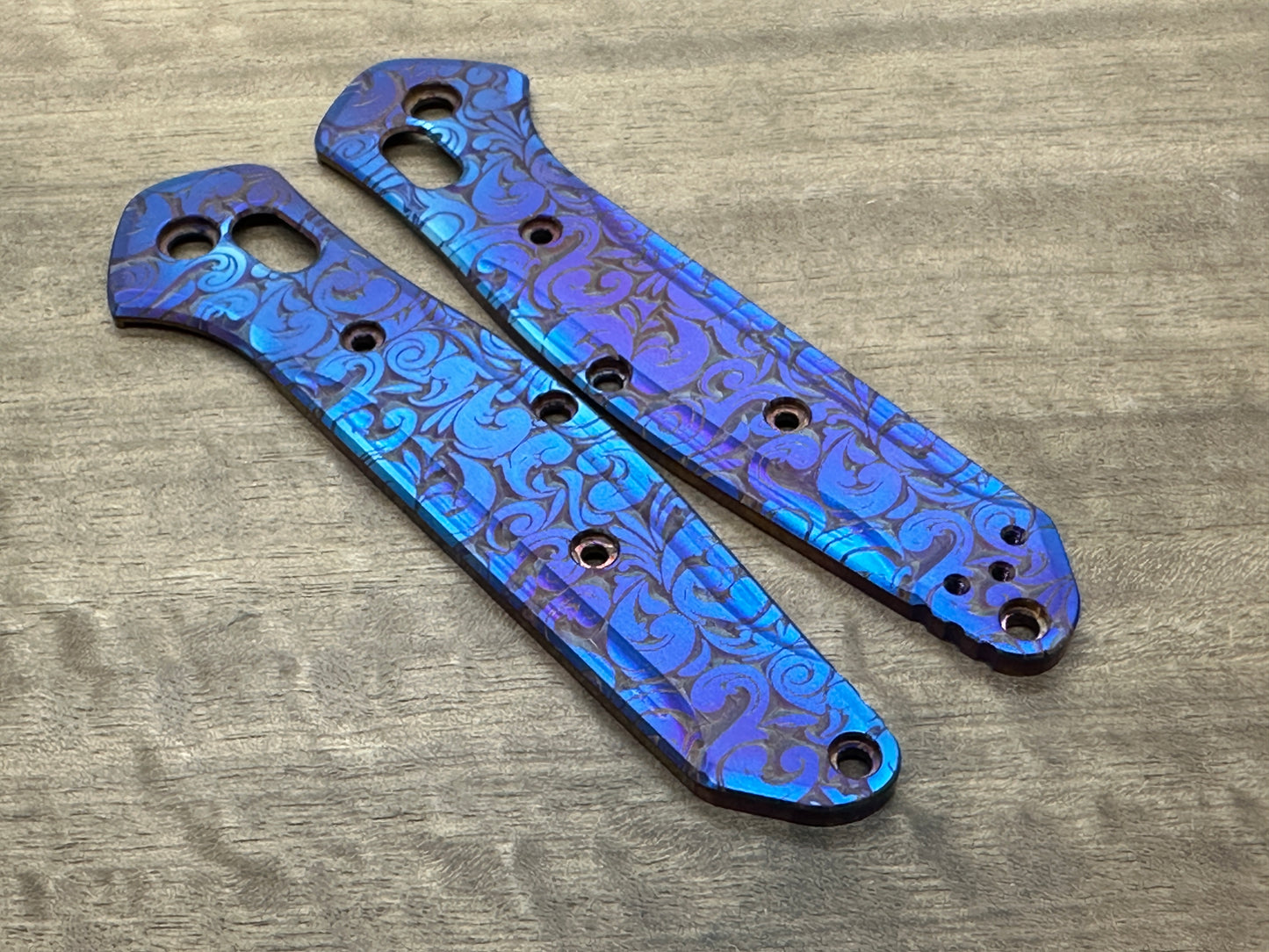 Flamed VICTORIA Titanium Scales for Benchmade 940 Osborne