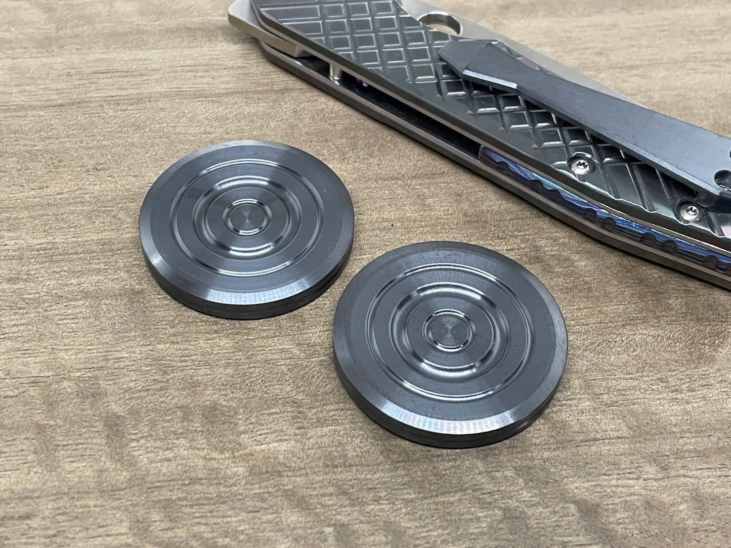 Tungsten GROOVED HAPTIC Coins CLICKY Haptic Slider Adhd Fidget Edc