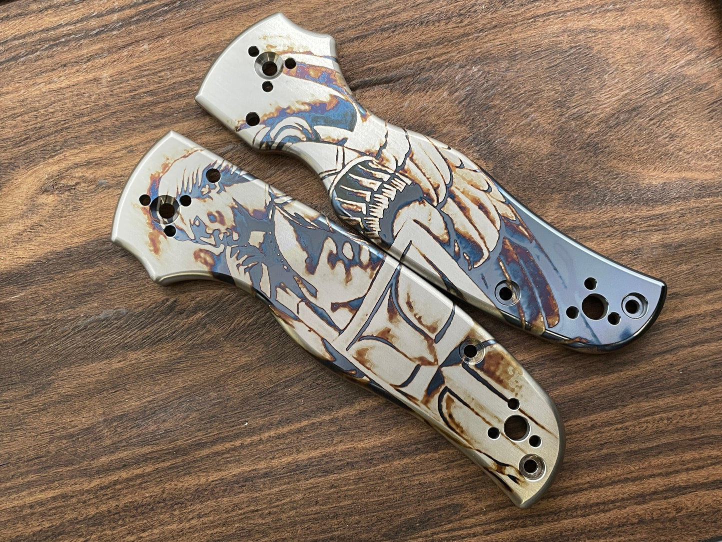 St. MICHAEL the Archangel Titanium Scales for SHAMAN Spyderco