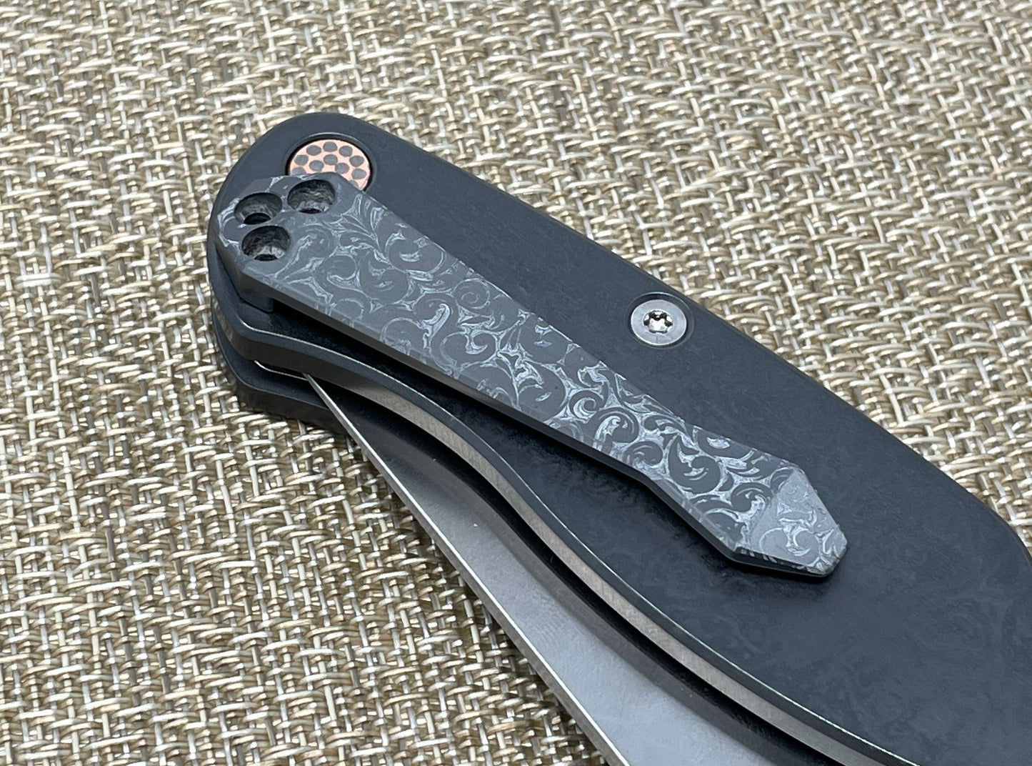 Black Zirconium VICTORIA Dmd CLIP for most Spyderco models