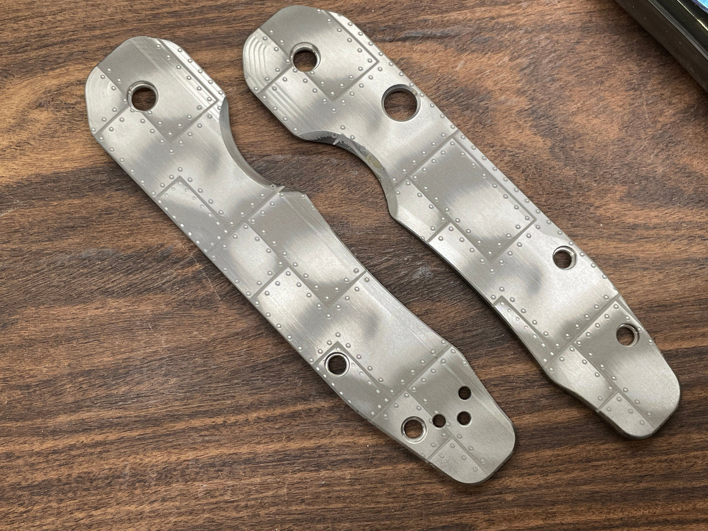 RIVETED AIRPLANE Titanium Scales for Spyderco SMOCK