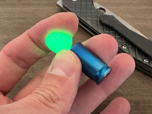 Green TurboGlow Titanium Flamed HAPTIC-BULLET Haptic Slider fidget Fridge magnet