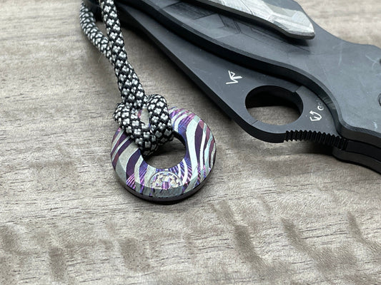 Flamed BESKAR Mandalorian STAINLESS Steel lanyard bead Paracord bead Dog tag