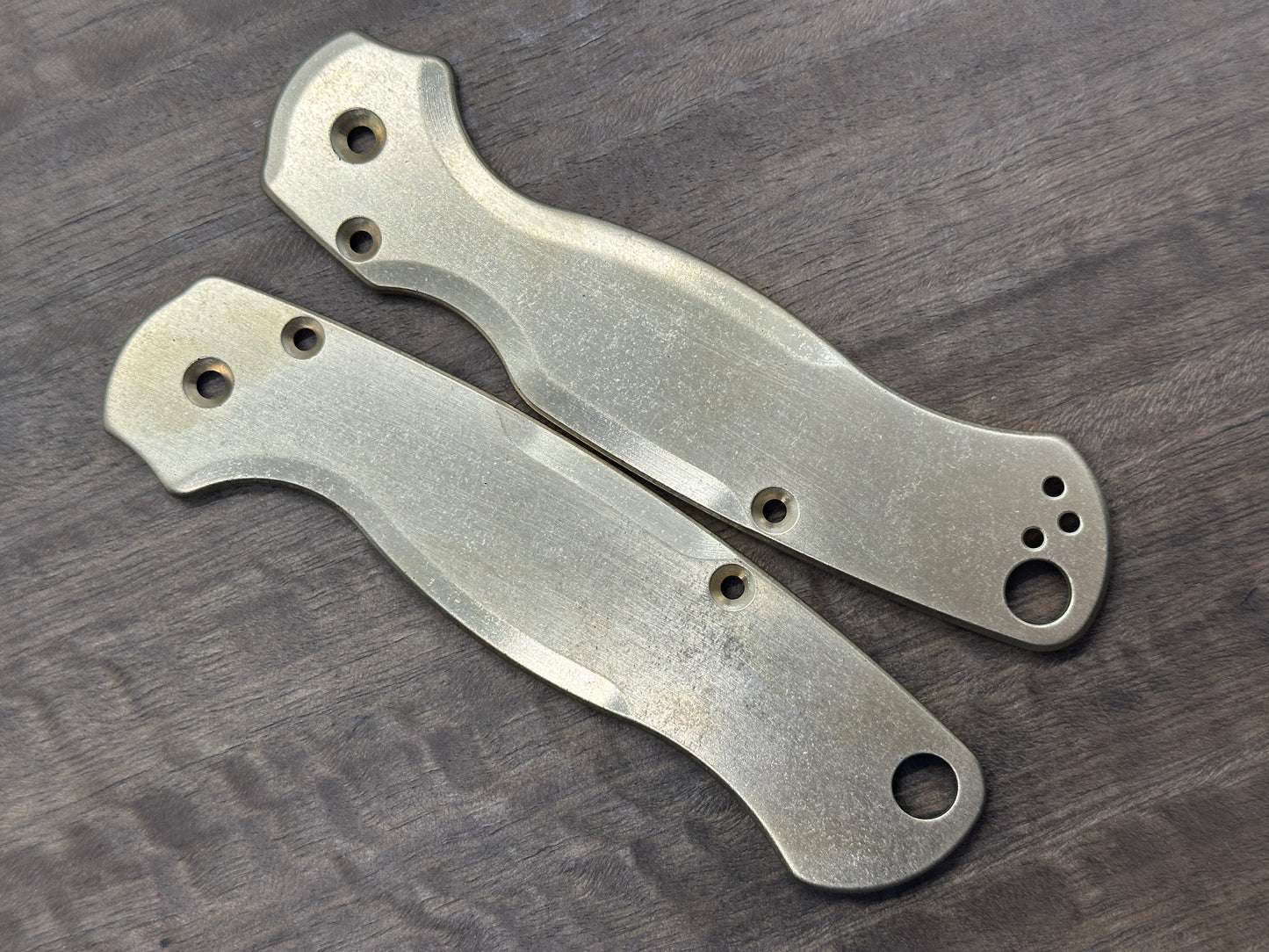 Tumbled Brass Scales for Spyderco Paramilitary 2 PM2