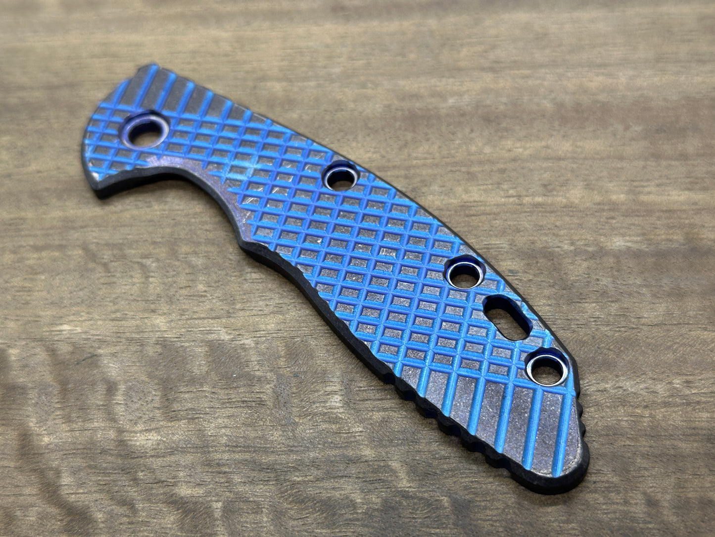 Blue Anodized Battleworn FRAG Cnc milled Titanium scale for XM-18 3.5 HINDERER