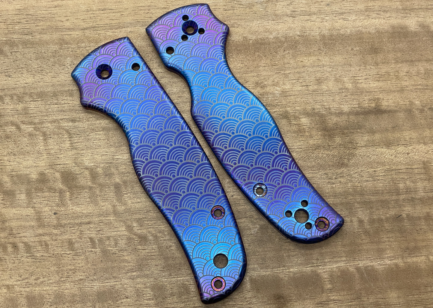 SEIGAIHA Flamed Titanium Scales for SHAMAN Spyderco