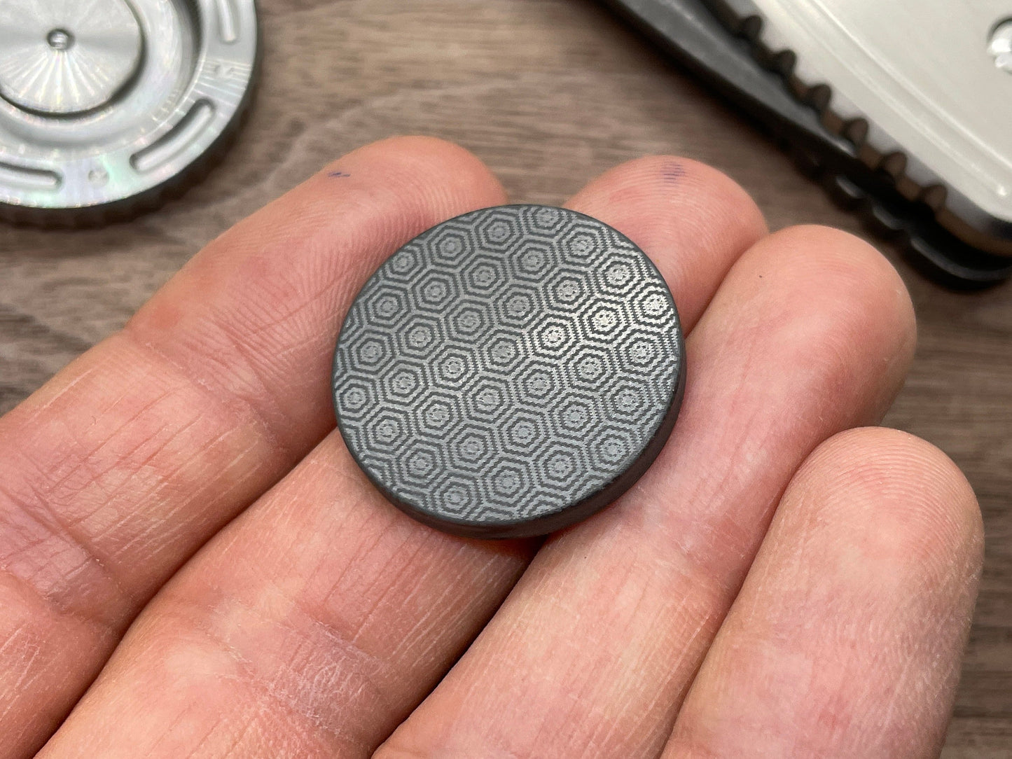 HONEYCOMB Black Tungsten Coin for Billetspin Gambit