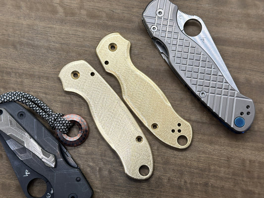 Deep Brushed BRASS Scales for Spyderco Para 3