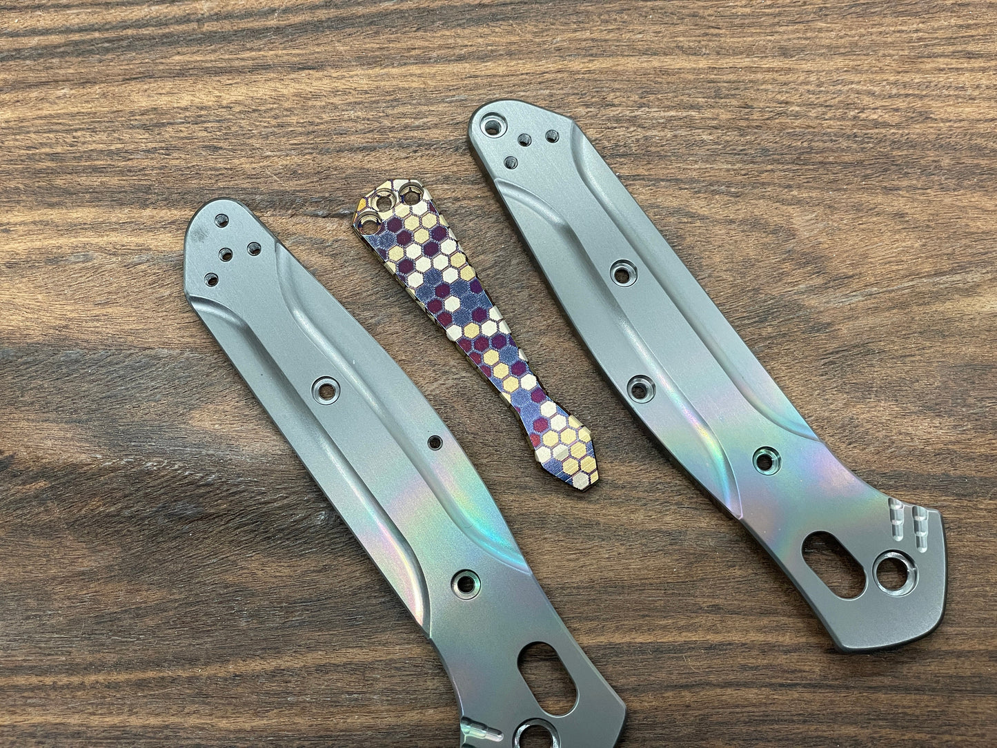 HONEYCOMB heat ano engraved Dmd Titanium CLIP for most Benchmade models