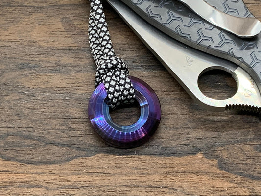 Flamed GREEK Ascoloy lanyard bead Paracord bead Dog tag