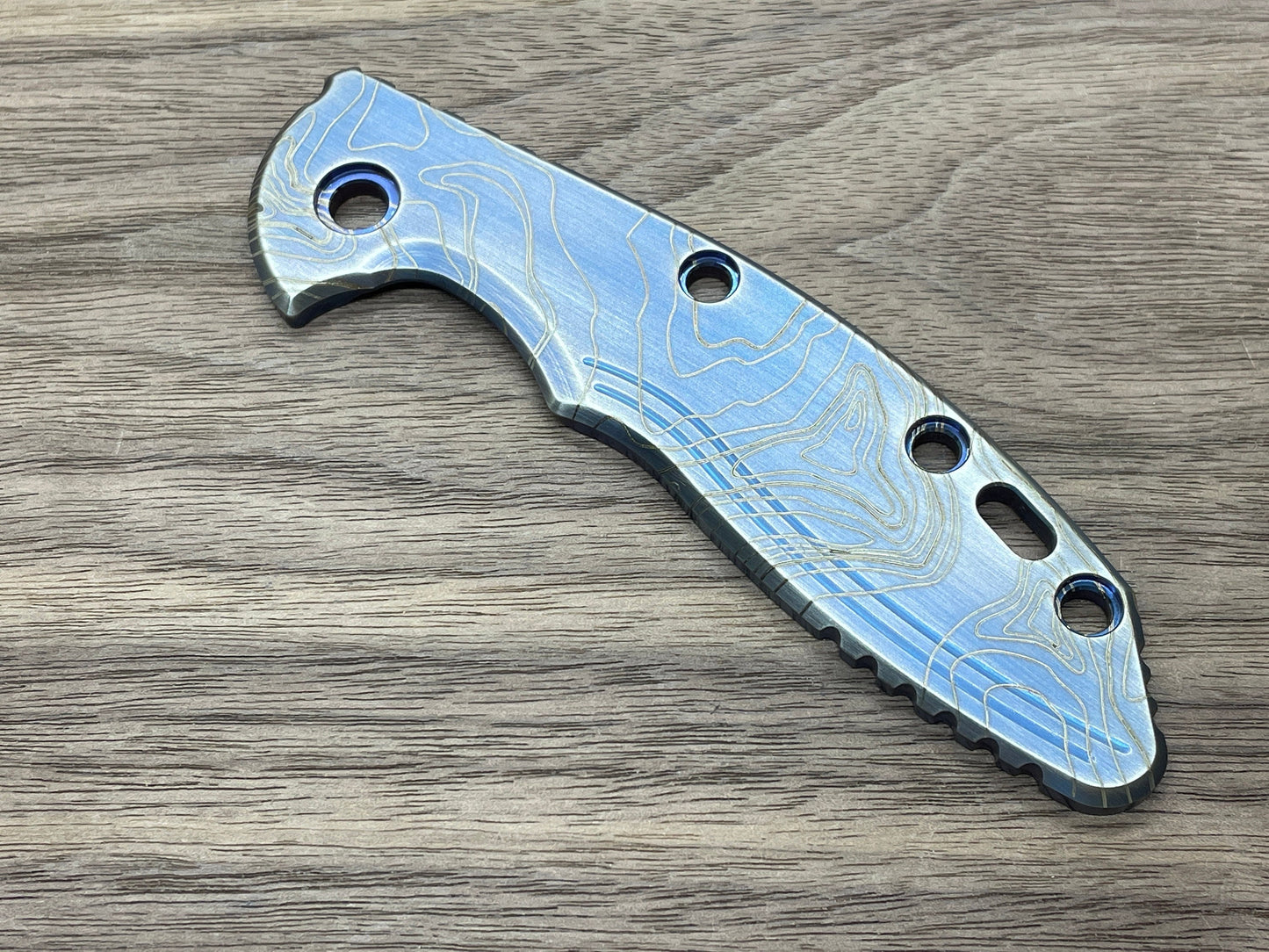TOPO Blue Ano Brushed Titanium scale for XM-18 3.5 HINDERER