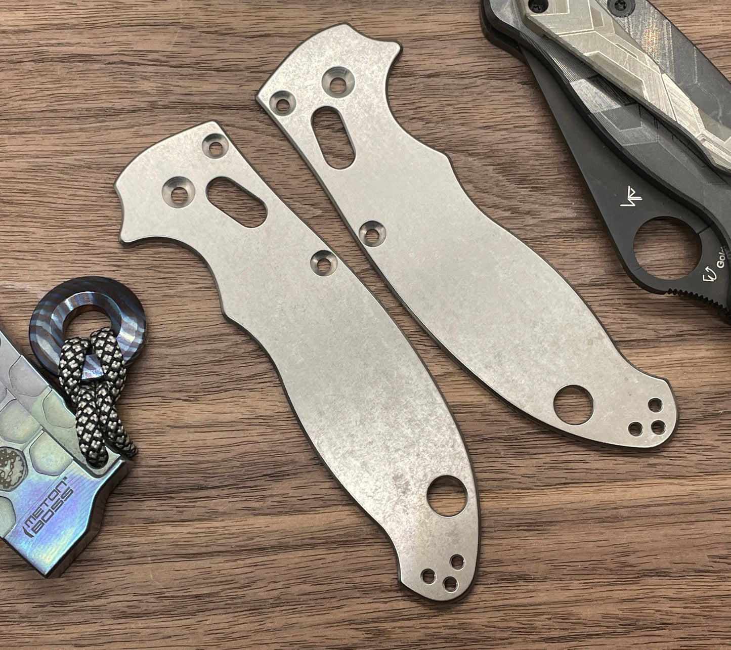 Stone Washed Titanium scales for Spyderco MANIX 2