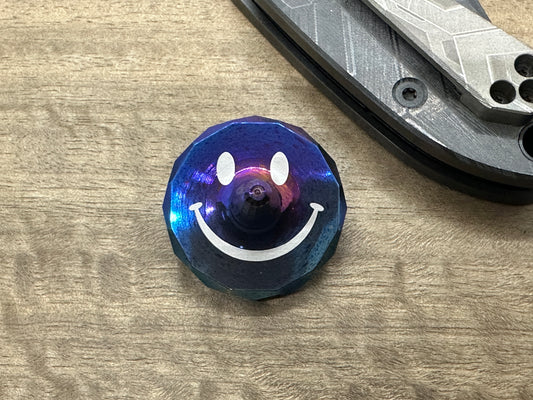 Spinning Top SMILEY Flamed Titanium