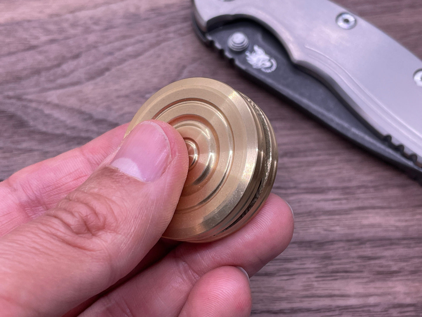 Brass Grooved CLICKY HAPTIC Coins idea Fidget