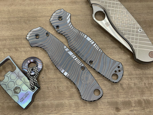 Black BESKAR Mandalorian Titanium scales for Spyderco Paramilitary 2 PM2