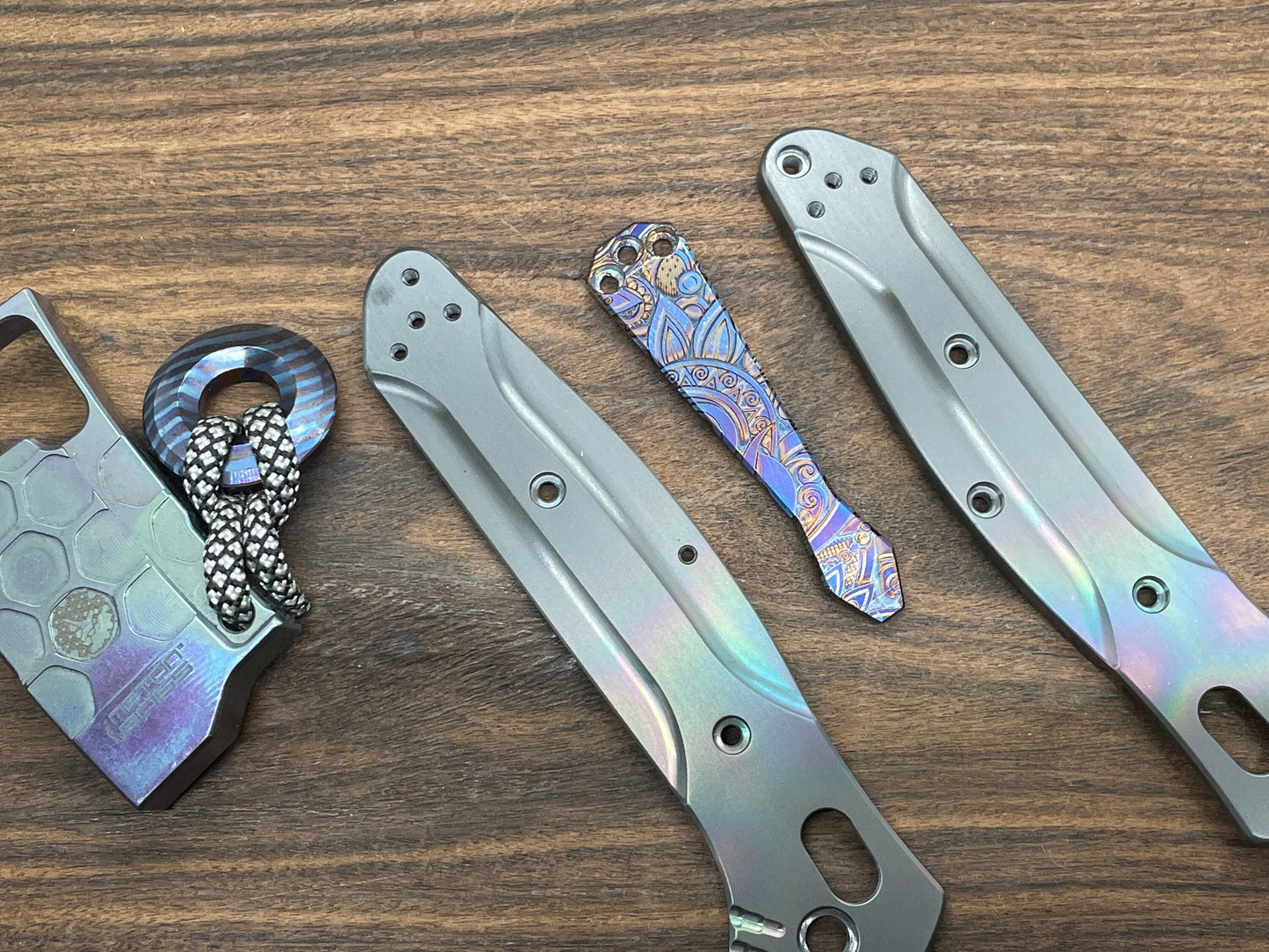 Flamed SUNRISE heat ano engraved Dmd Titanium CLIP for most Benchmade models