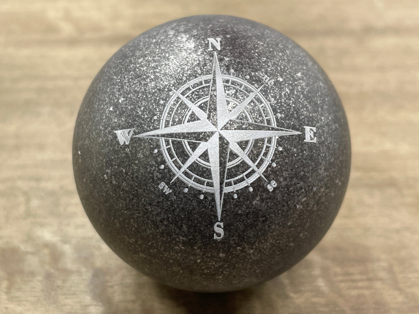 2.15" Battle Worn COMPASS Aluminum Giga SPHERE +Glow in the dark stand