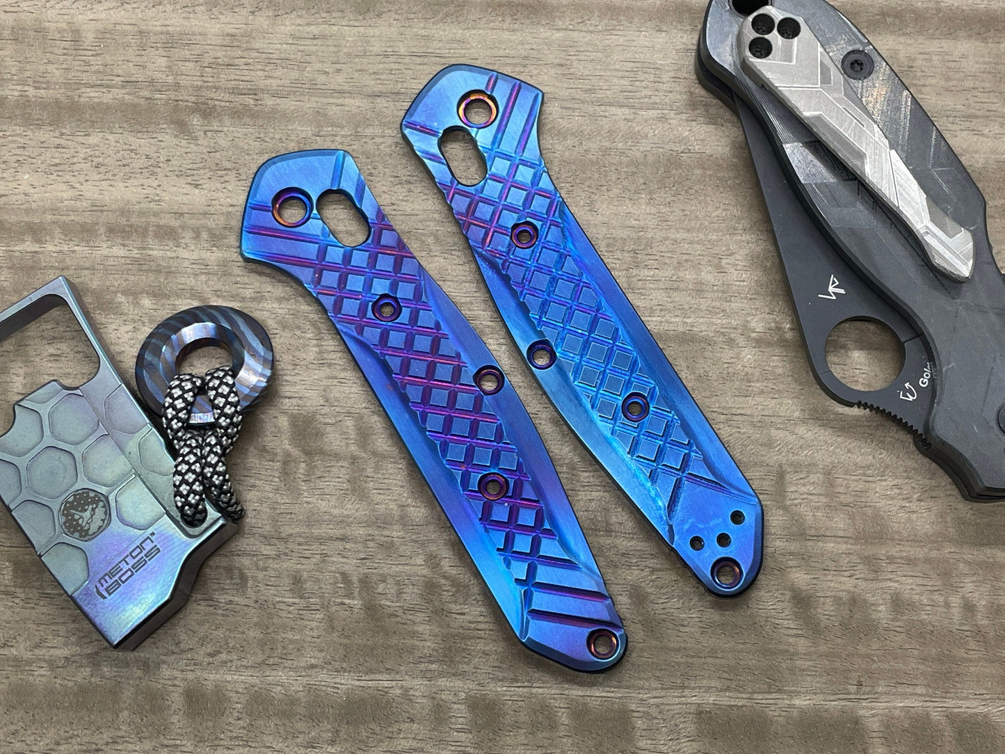 Flamed FRAG milled Titanium Scales for Benchmade 940 Osborne